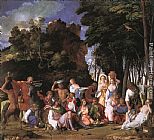 Gods Paintings - The Feast of the Gods by Giovanni Bellini